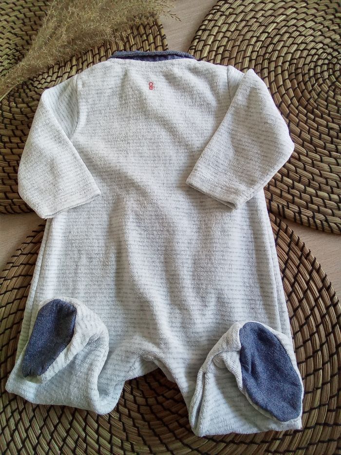 Lot babygro velours tons gris + 2 bodies assortis Obaibi - photo numéro 5