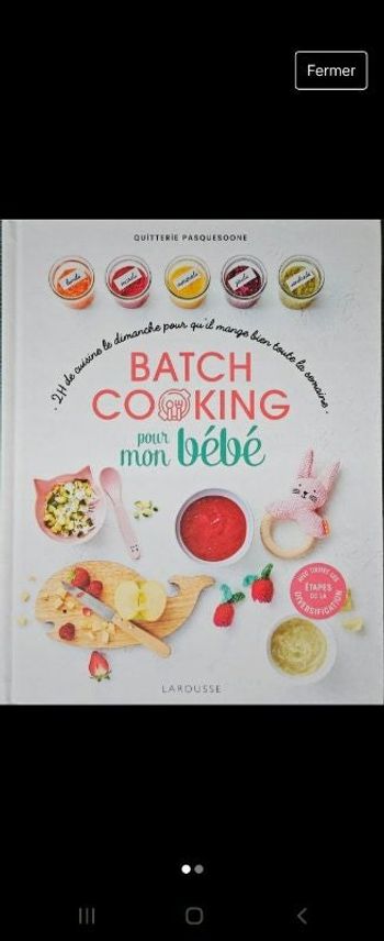 Batch cooking pour mon bébé