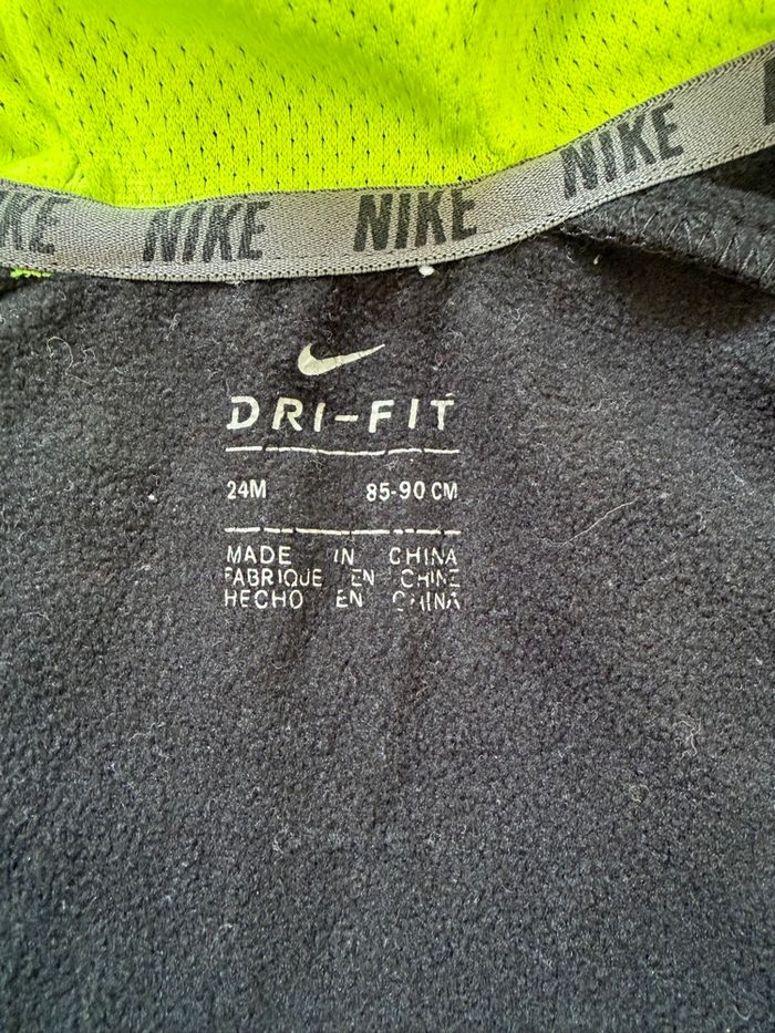 Veste à capuche Nike Dri-Fit bébé 24 mois – Noir & Vert fluo - photo numéro 3
