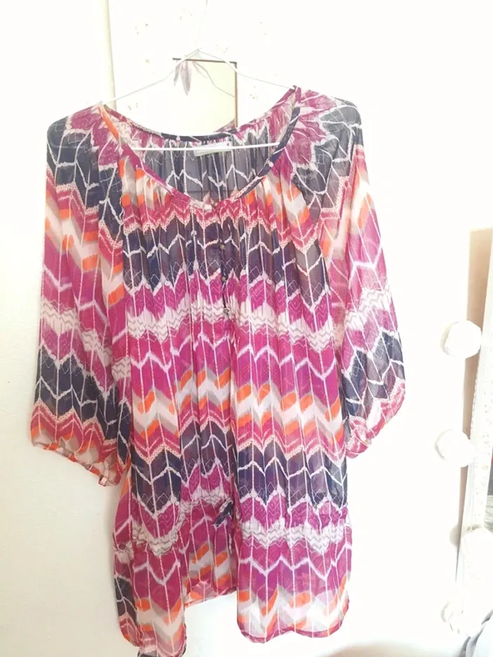 Blouse voile longue 46
