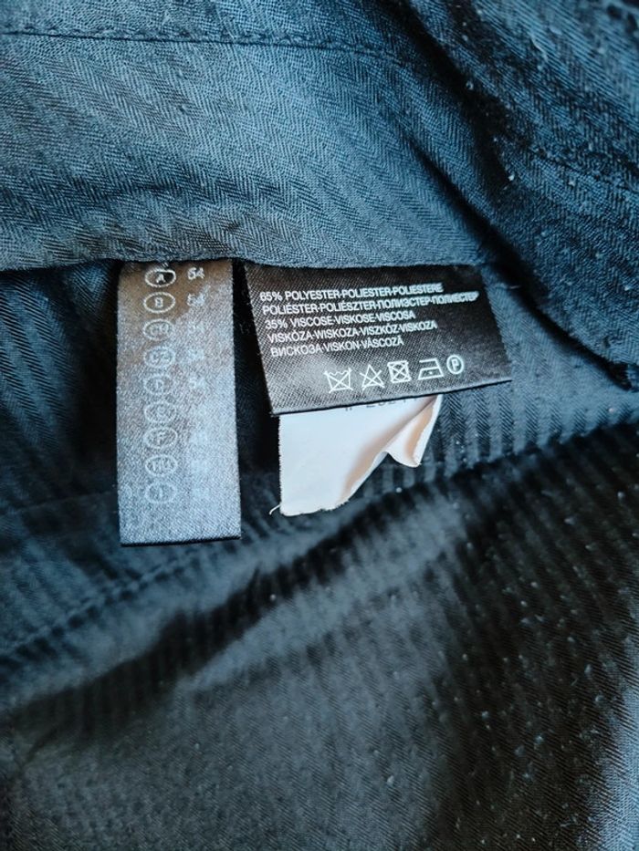 Costume droit 2 boutons canda bleu nuit fines rayures - photo numéro 5