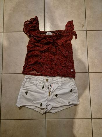 Short blanc et haut le temps des cerises 12 ans 