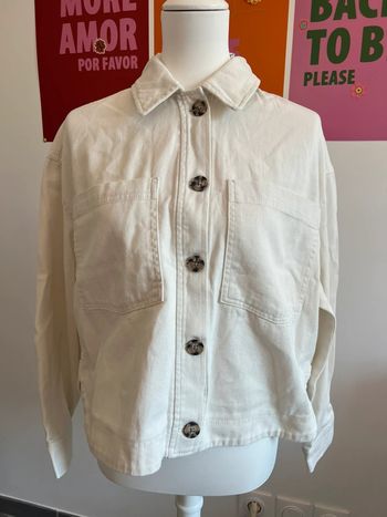 Veste Jean Blanche Oversize Cropped New Look 40 Neuve