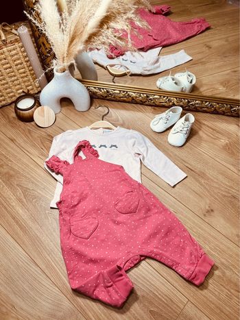 Taille 6 mois tenue 2p fille H&M p’tit bisou rose * poids * 🎀