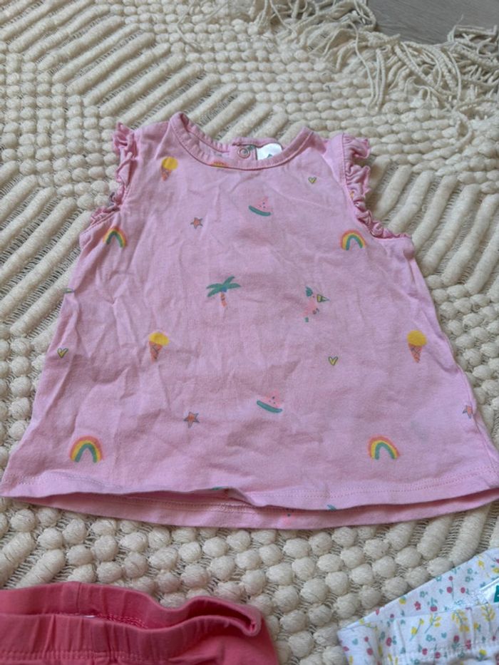 Lot 2 short 1 tee shirt fille 12 mois TEX - photo numéro 4