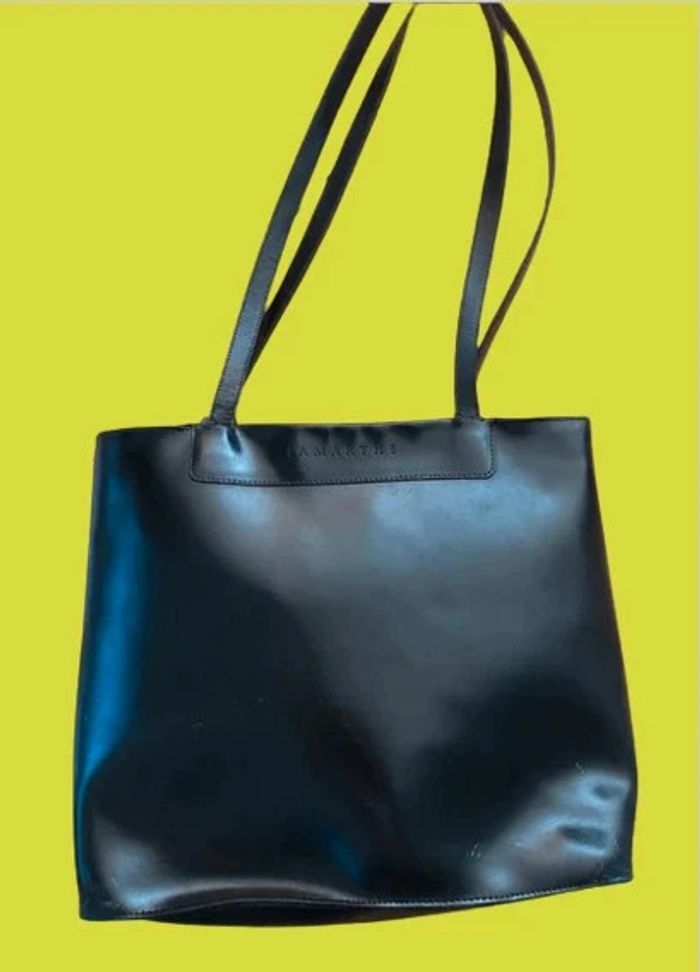 🔆 Chic et TBE sac Lamarthe noir cuir L30 x H26,5 cm et 58 cm avec lanière P 9 cm - photo numéro 9