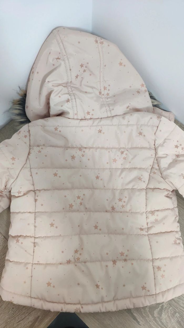 Manteau blouson doudoune polaire Kiabi rose étoiles 3 ans fille - photo numéro 6