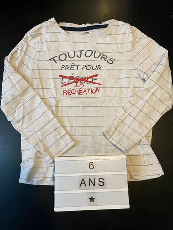 Teeshirt manches longues 6 ans
