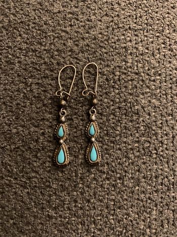 Boucles d’oreilles argenté turquoise