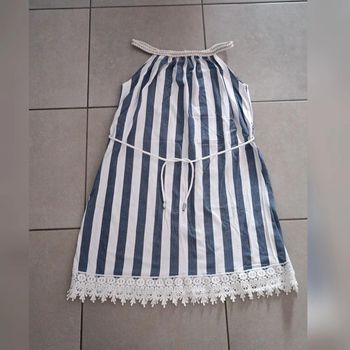 🔥 NEUF robe rayée à dentelle