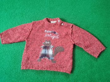 Pull doudou orange 12 mois Dpam