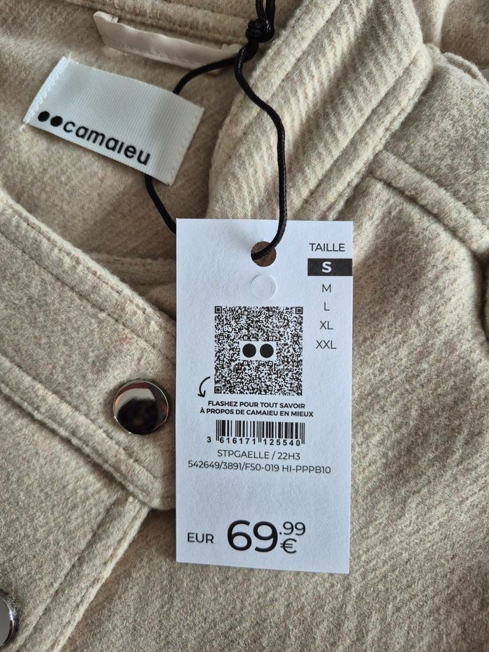 Manteau court Femme Beige Taille S/36 - photo numéro 3