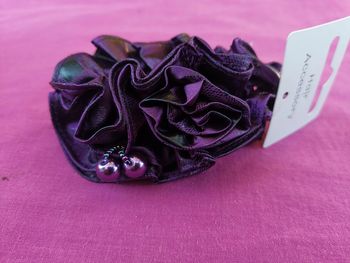 chouchou cheveux neuf mauve perle et satin