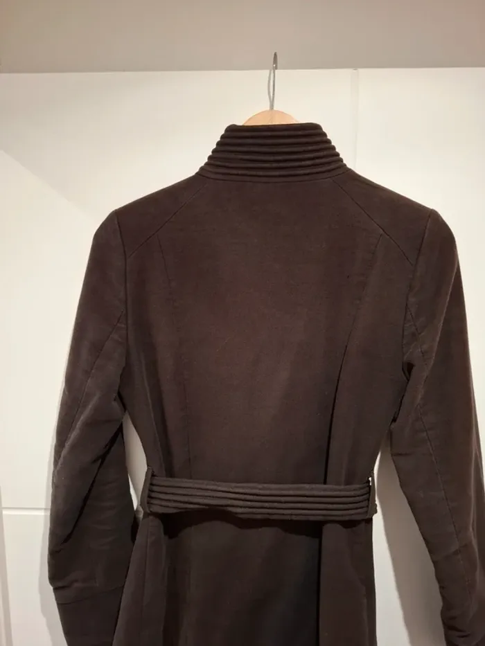 Manteau trench long marron - Naf Naf - 36 - très bon état - photo numéro 5