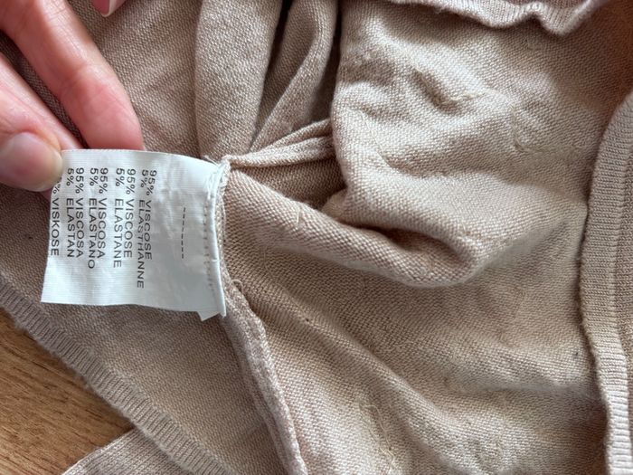 Pull maille fine beige sequins taille s - photo numéro 4