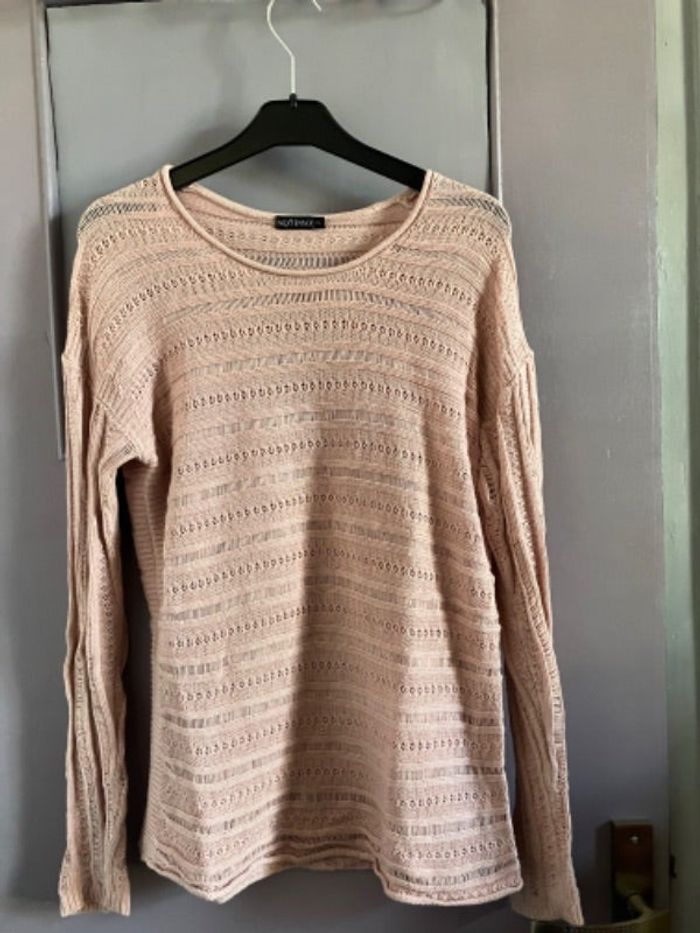 Pull ajouré abricot