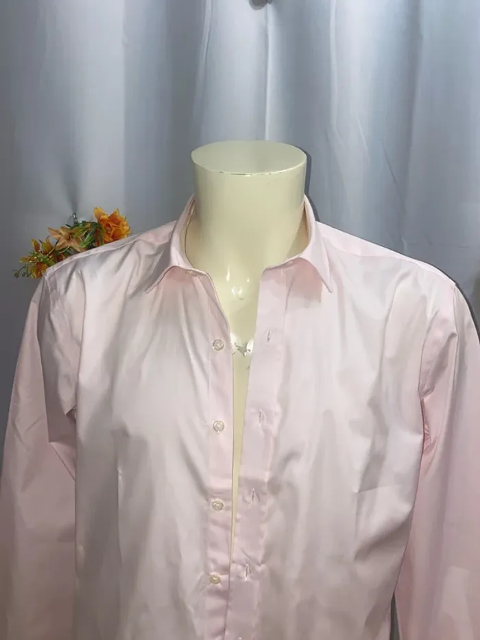 Chemise cintrée rose pâle coton Café Coton taille L neuve - n5p - photo numéro 3