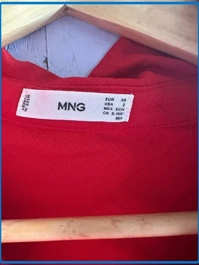 Robe chemise Mango rouge taille XS - photo numéro 2