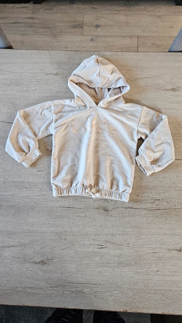 Swaet léger à capuche, beige à manches longues, Gemo, 5 ans - photo numéro 2