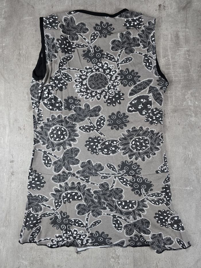 Tunique / Haut Cache Cache Motif Floral Gris Noir Taille 34 - photo numéro 2