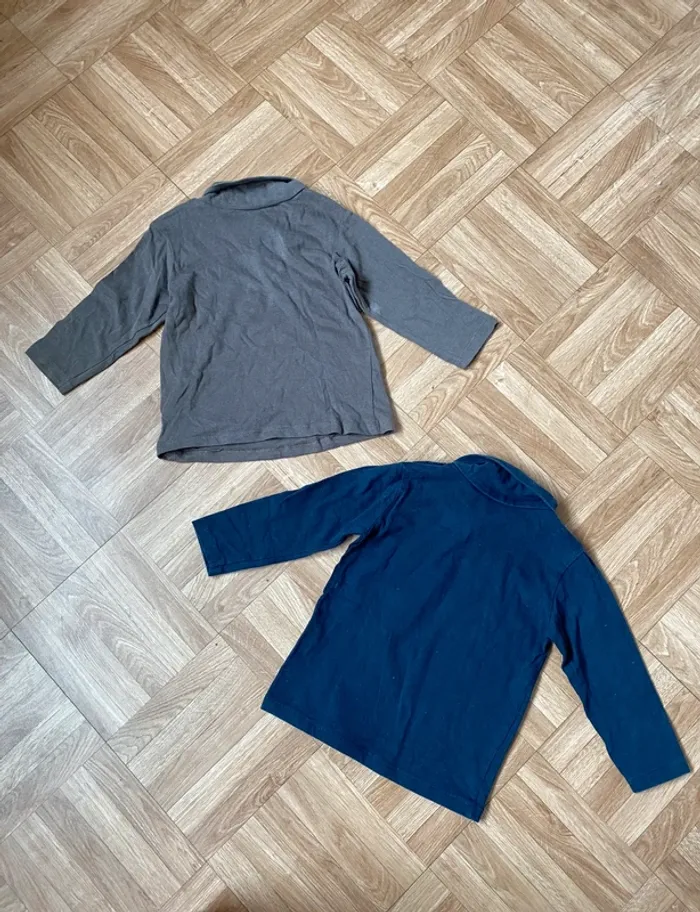Lot de 2 sous pull à col roulé noir et gris taille 18 mois Bout’Chou - photo numéro 4