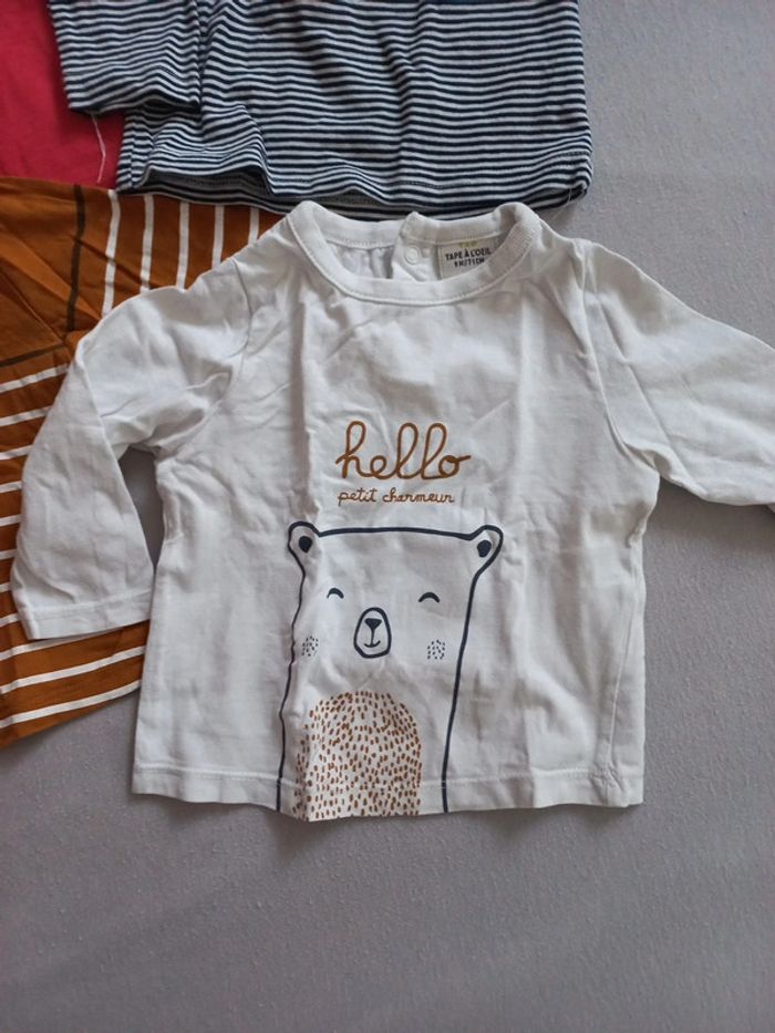 Lot de 6 tee-shirts manches longues 9 mois - photo numéro 2