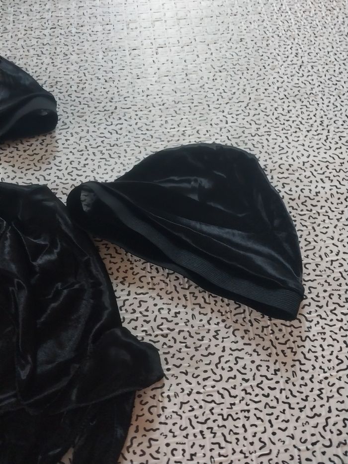 Lot bonnet satin + durag velours noir – protection cheveux - photo numéro 3