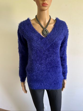 Pull bleu tout doux à manches longues Morgan taille M comme neuf