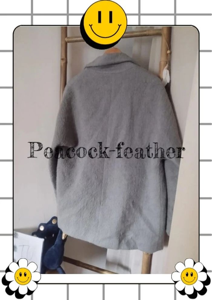 Manteau gris laine bouillie TU - photo numéro 8
