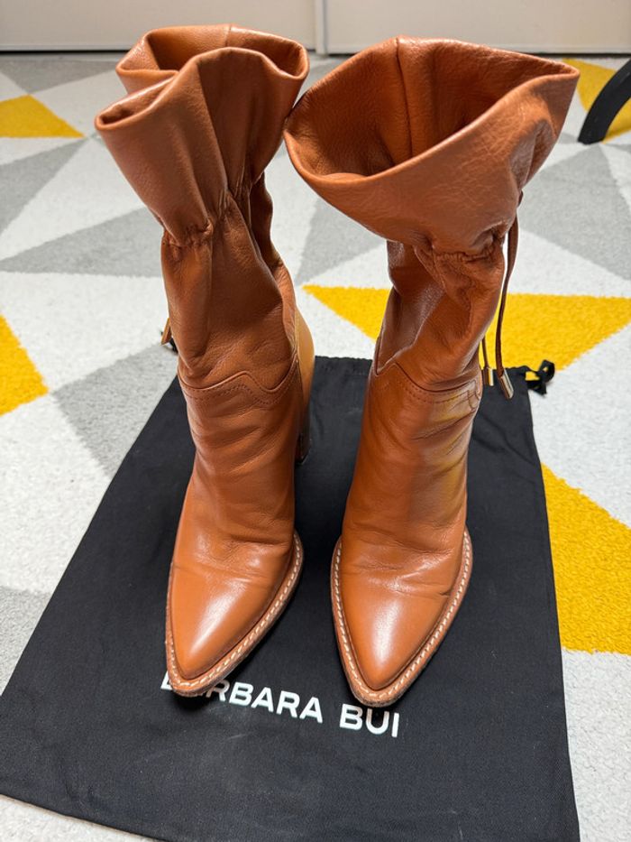 Bottines en cuir à talons Barbara Bui Taille 37 1/2 - photo numéro 3