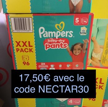 96 couches Pampers baby dry pants taille 5