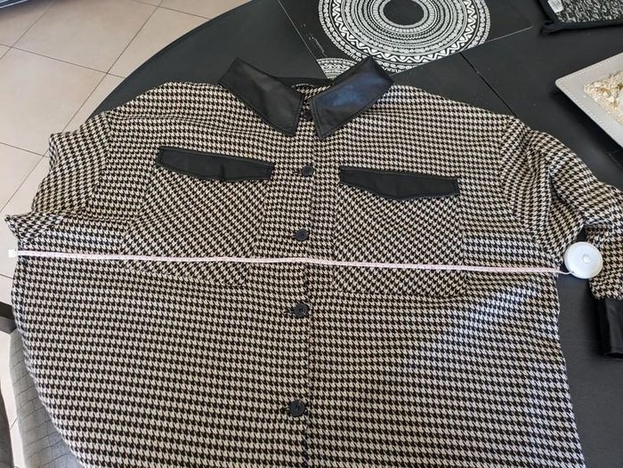 Chemise grande taille tendance pied de poule noir et blanc NEUVE - photo numéro 8