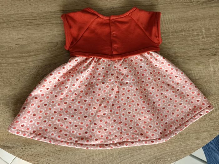 Robe orange et rose petits cœurs bébé fille Obaïbi 6 mois - photo numéro 2