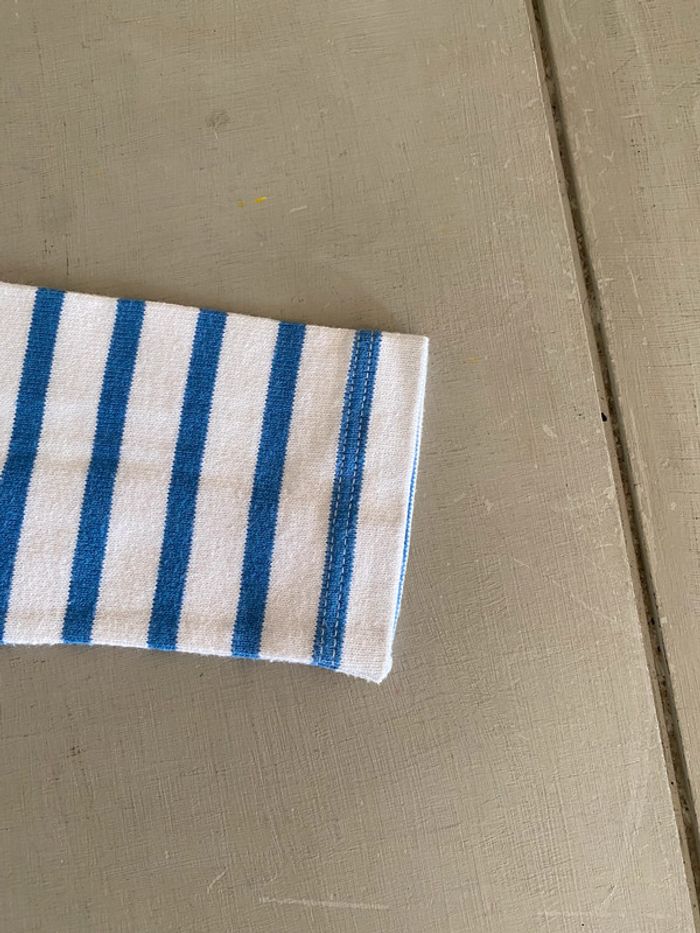 Marinière blanche à rayures bleues petit bateau 6 ans - photo numéro 7