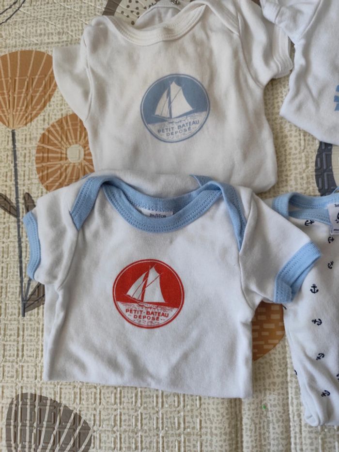 Lot de 6 bodies manches courtes petit bateau 3 mois - photo numéro 5