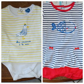 2 robes 👗 body bébé taille 1mois absorba
