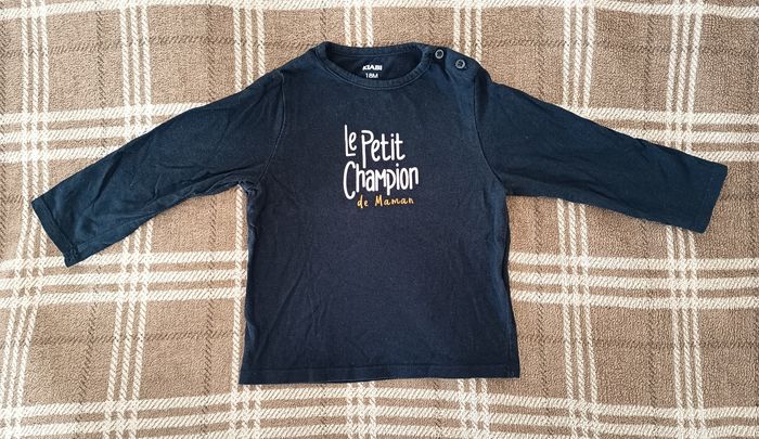 👕 T Shirt Manches Longues Bleu Marine Enfant - 18 Mois / Kiabi