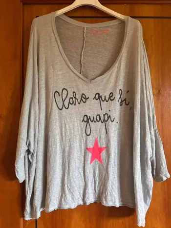 T-shirt gris col v Made in Italy