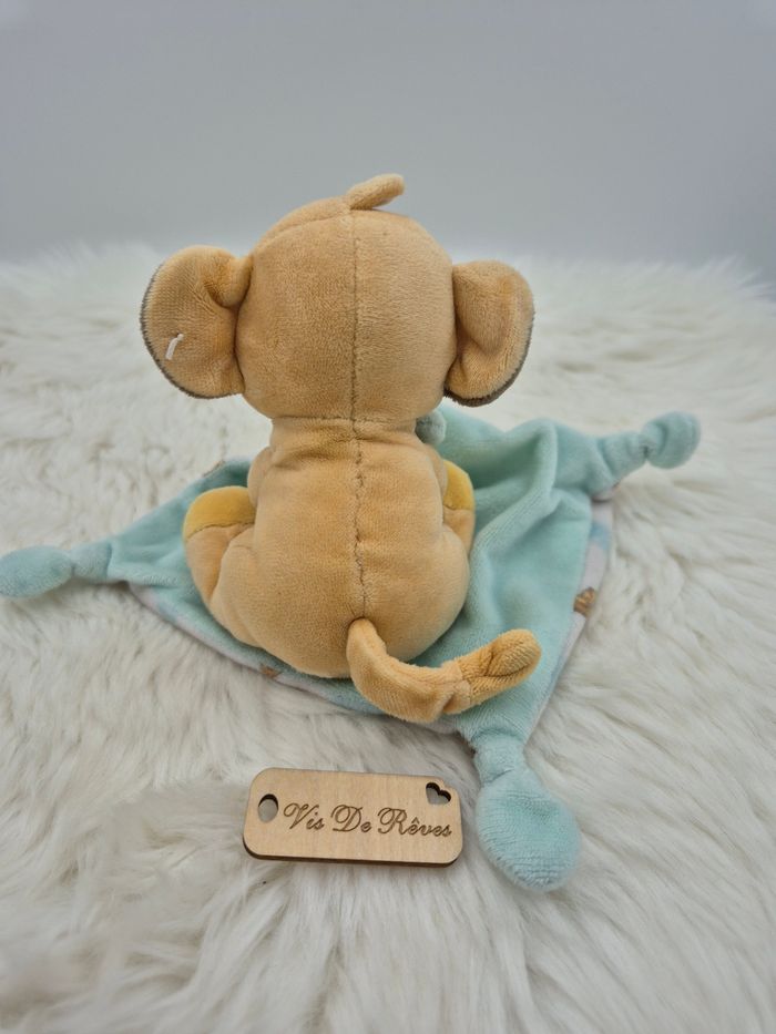 Doudou mouchoir Simba Le Roi Lion Disney feuille tête vert menthe/mint/vert d'eau - photo numéro 4