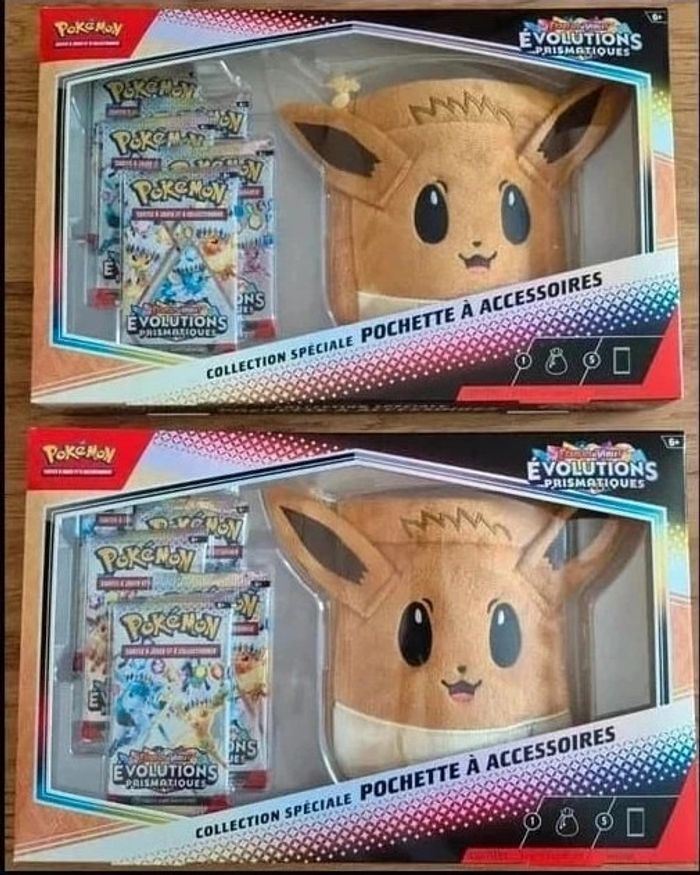Lot de 2 Pokémon Coffret EV8.5 Pochette Accessoires Évolutions Prismatiques FR Neuf