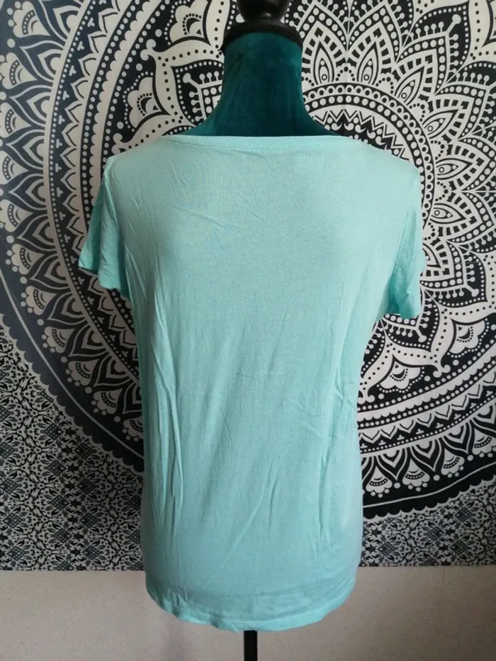 Tee-shirt bleu imprimé femme en vacances et tropiques / in extenso / (M) - photo numéro 4