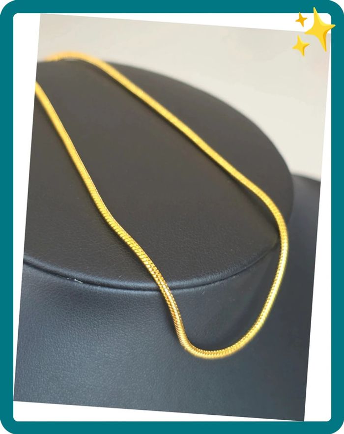 Collier maille serpent rond 1mm 55cm plaquage OR