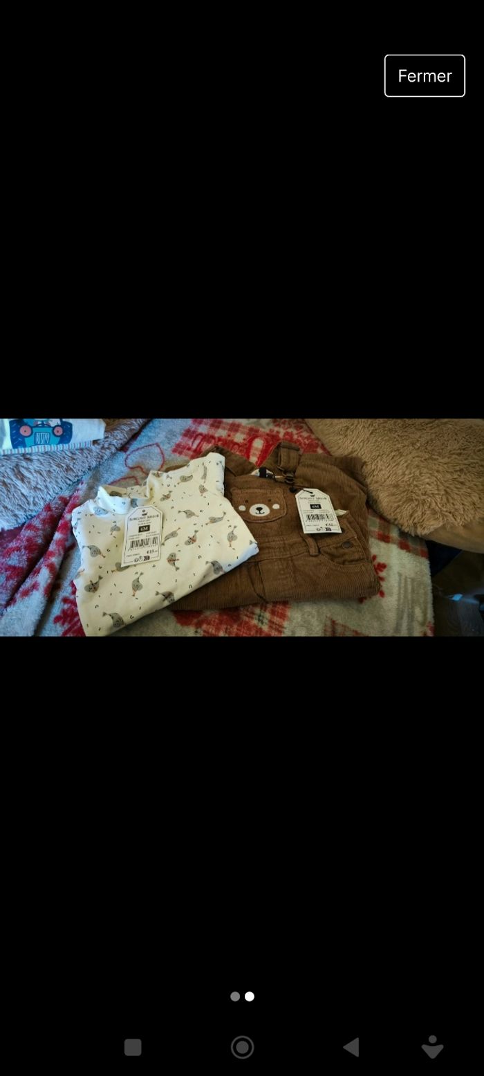 Ensemble salopette et bodies