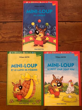 Lot de 3 livres Mini-Loup Philippe Matter Bibliothèque Hachette des petits albums je lis avec maman