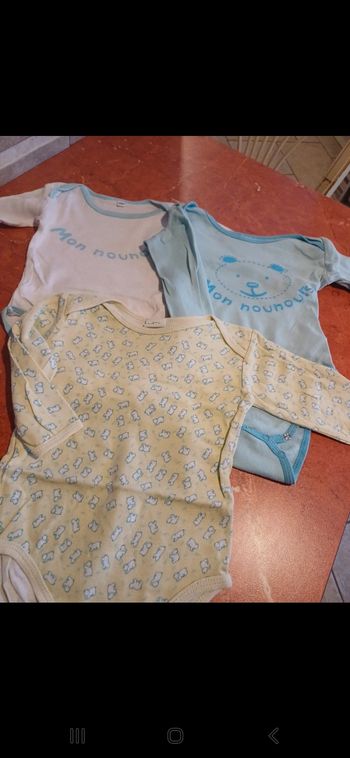 Lot de 3 bodies bébé taille 12 mois
