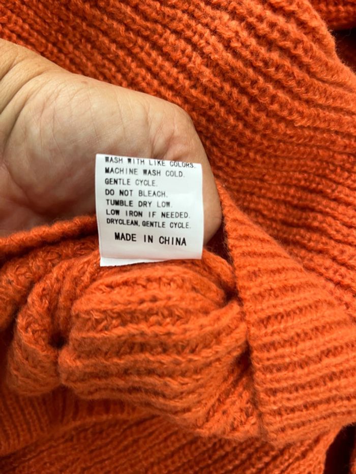 Pull col roulé oversize orange – Taille 2XL ou T 50 / 52 - photo numéro 7