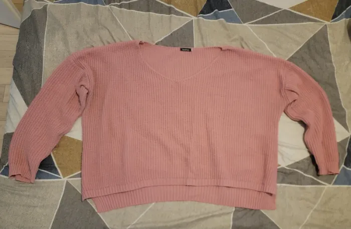 Pull oversize vieux rose