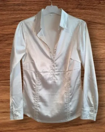 Chemisier élégant blanc satiné - Taille M
