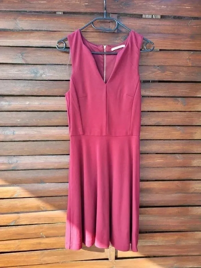 Robe rouge bordeaux évasée Camaïeu taille 36/S neuve