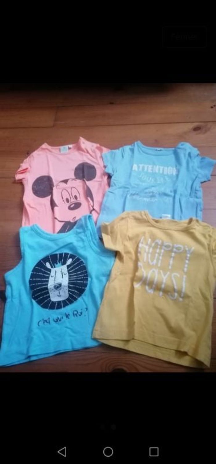 Lot de 4 t-shirts dont 1 debardeur 18 mois